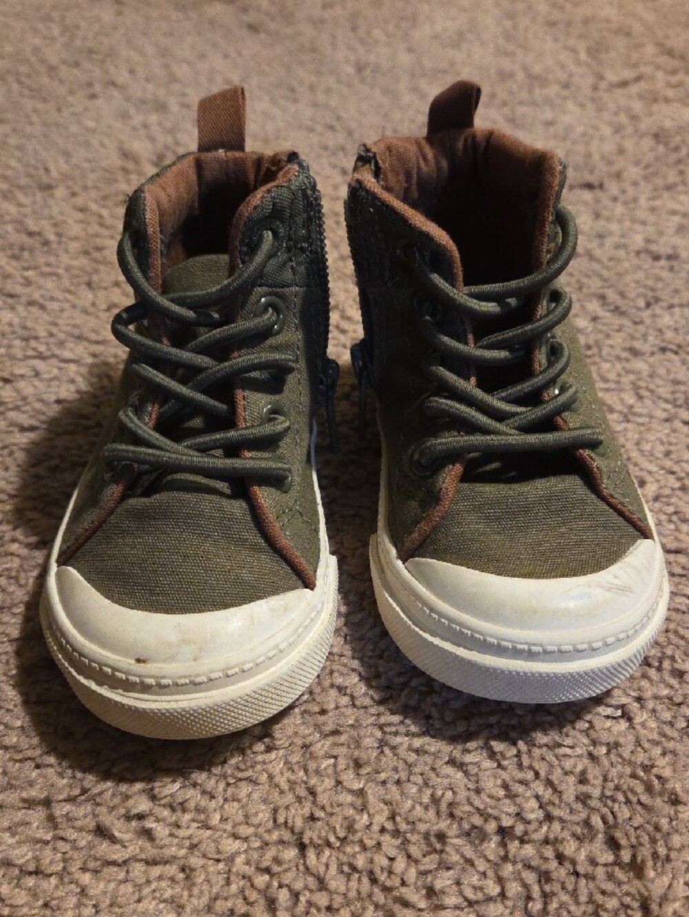 Kids Old Navy High-Top Canvas Sneakers in Olive Green - Picture 2 of 5